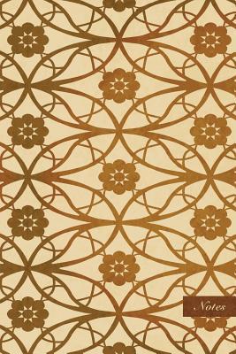 [c4881] !Read# ^Online^ Notes: 6x9 Unruled Blank Notebook - Oval Curve Cross Frame Flower - Retro Brown Worn Out Vintage Seamless Pattern Cover. Matte Softcover and Cream Interior Papers. -  !e.P.u.b!