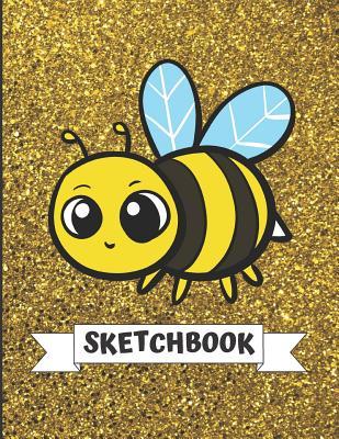 [85384] %Read~ *Online^ Sketchbook: Cute Bee With Gold Glitter Effect Background, Large Blank Sketch Book For Girls and Boys of All Ages. Perfect For Drawing, Journaling Sketching & Crayon Coloring (Kids Drawing Books) - Janice H. McKlansky Publishing ^PDF%