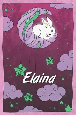 [94dd1] ~Download^ Elaina: personalized notebook sleeping bunny on the moon with stars softcover 120 pages blank useful as notebook, dream diary, scrapbook, journal or gift idea - Jenny Illus %e.P.u.b~