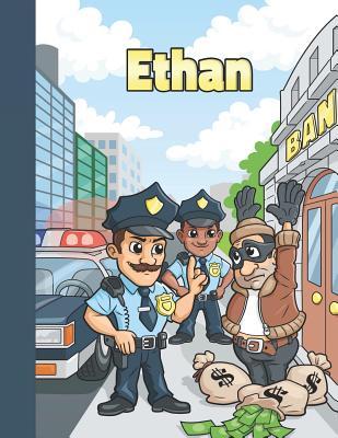 [e023f] ^Read% Ethan: First Name Personalized Sketchbook Large Blank Pages Pad for Drawing, Doodling and Sketching. Colorful Police Officers Cartoon Cover for Kids, Boys & Girls - Namester Publishing #e.P.u.b*
