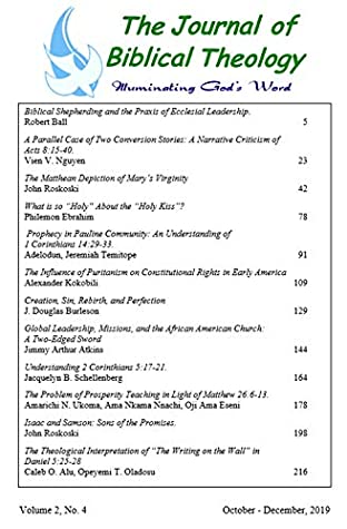 6253e] #D.o.w.n.l.o.a.d@ The Journal of Biblical Theology. Volume 2, Number 4: October - December, 2019 - Dr. John W. (Jack) Carter @PDF*